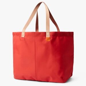 Bellroy Red Tote Bag with Tan Handles
